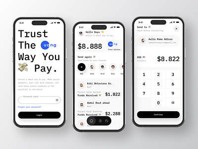 Uang - Payment Mobile App app design banking checkout credit card payment creditcard finance finance app fintech mobile money pay payment payment app payment form payment gateway payment method payments tranfers visa wallet