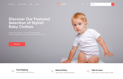 Baby shop hero section baby shop baby store hero section landing page