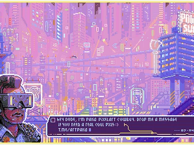 Psss. Dude. Wanna get some hot pixels? Fresh stuff! [pixel art] 8bit aseprite cyberpunk game development game prototype illustration night city pixel artist pixelart ui user interface virtual reality