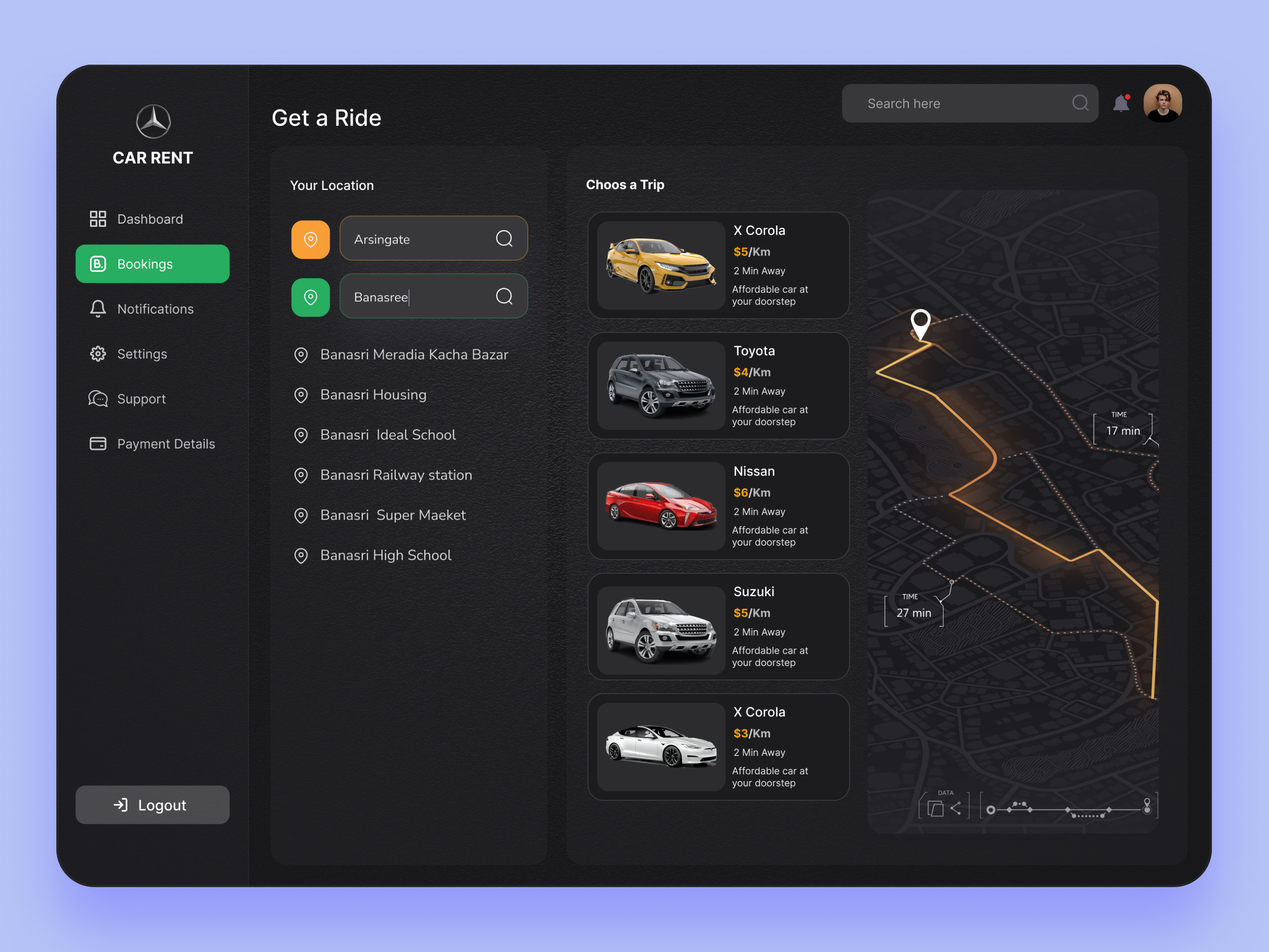 Car Rental Dashboard by Ahsan Technologies Ltd on Dribbble