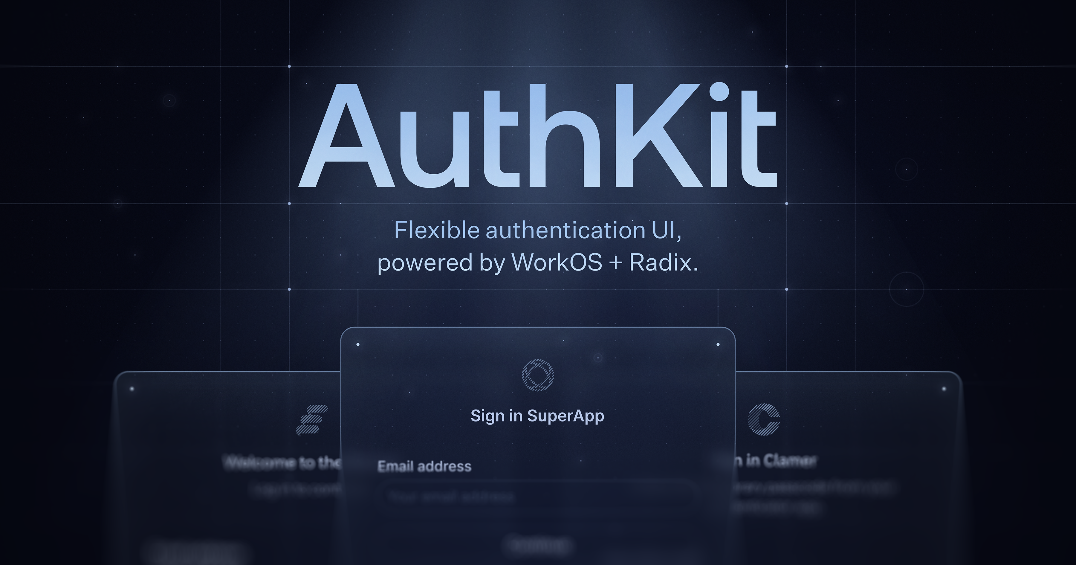 AuthKit.com auth authentication authkit dark landing page saas website