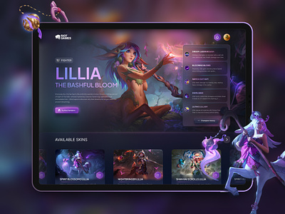 League of Legends | Web App concept 3d ai art character crypto dark dashboard figma gradient graphic design illustration interface league of legends neon play riot typography web web3 wild rift
