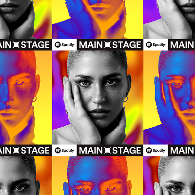 Spotify Main Stage artists blue branding colors design festival lights live music spotify stage typography warm wristband yellow