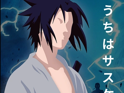 Sasuke Uchiha - Mobile Wallpaper Vector art anime design graphic design naruto vectorart