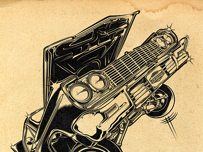 CHEVY IMPALA 1964 digitalart illustration inking nft