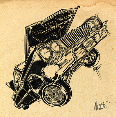 CHEVY IMPALA 1964 digitalart illustration inking nft