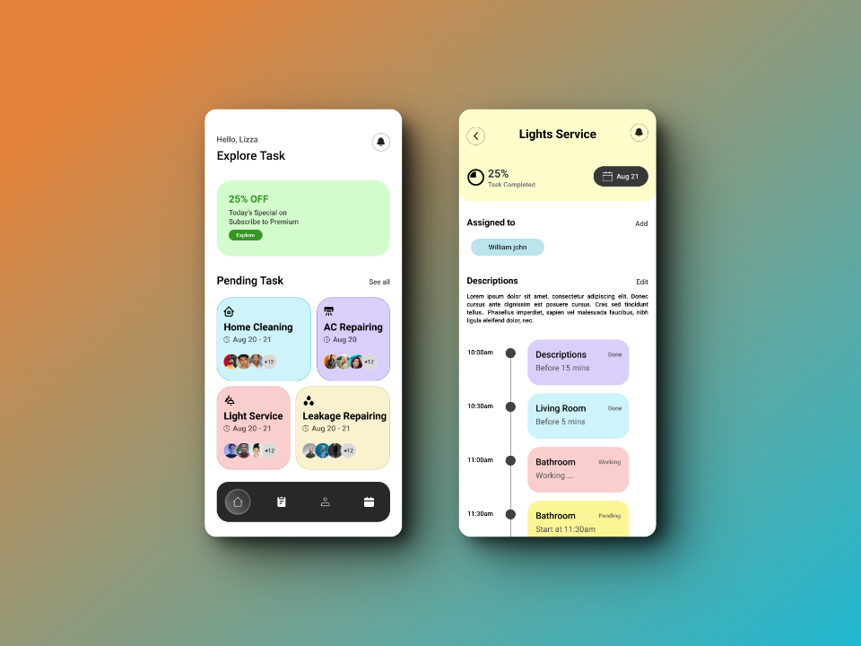 Task App (UI Design) by Anushka Srivastava on Dribbble