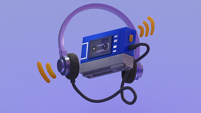 3D design for a website :) walkman 3d animation ui