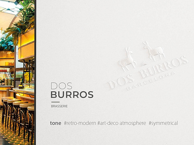 Dos Burros art deco barcelona brand design branding brasserie design donkey graphic design logo logo design newspaper restaurant retro modern symmetrical typography