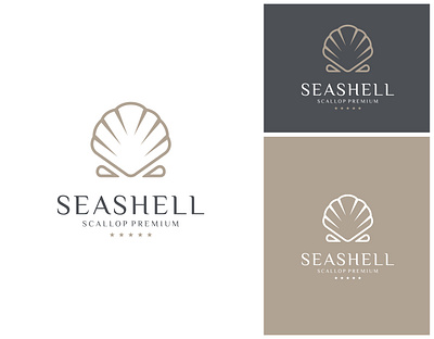 Shell Scallop Seashell Elegant Minimalist Logo brand identity branding design designer elegant graphic design illustration logo logo design logo designer logo inspirations logos luxury minimalist oyster scallop seafood seashell shell shellfish