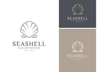 Shell Scallop Seashell Elegant Minimalist Logo brand identity branding design designer elegant graphic design illustration logo logo design logo designer logo inspirations logos luxury minimalist oyster scallop seafood seashell shell shellfish