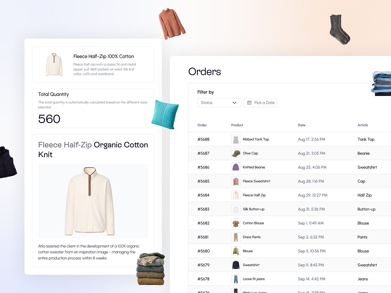 ATLA - Dashboard for a textile-sourcing product by Tangent Technologies ...