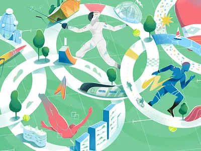 France Olympic Games 2024 2024 city france future games illustration magazine olympic print sport