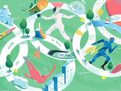 France Olympic Games 2024 2024 city france future games illustration magazine olympic print sport