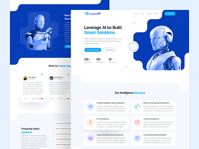 AI Landing Page - Artificial Intelligence Development Services agency agency landing page agency website ai ai landing page ai website artificial intelligence digital agency landing landing page landingpage minimal ui ui design vr web web design webdesign website website design