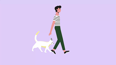 a man with a cat animation motion graphics