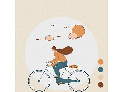 Bicycle girl adobe design graphic design illustration illustrationoftheday illustrator vector vectorillustration