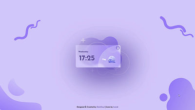 Glassy Date, Time & Weather Widget animation blur background branding dark soul darksoul glass morphism glass theme glass ui design glassmorphism glass weather glassy design glassy effect motion graphics time and date widget transparent glass ui ui glass ux weather widget widget widgets