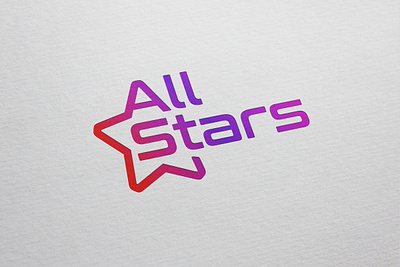 All Stars branding design flat logo minimal vector