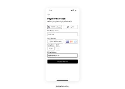 Credit card payment screen/form app branding design figma form graphic design minimal design mobile pay payment screen ui uiux ux