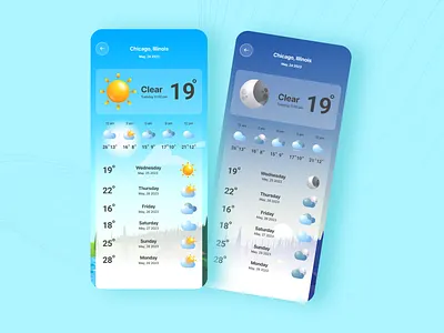 Weather App Design app design branding graphic design mobile app motion graphics product design ui ui design ui ux user interface ux design weather app
