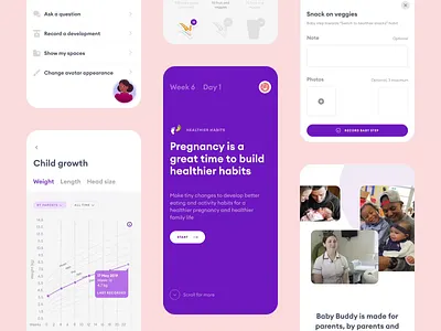 Baby Buddy—pregnancy app app baby design interface mobile app pregnancy ui