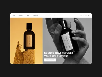 Website redesign for an e-commerce perfume brand banner design e commerce ecommerce landing page landingpage perfume redesign shop store ui web web design website