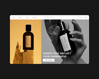 Website redesign for an e-commerce perfume brand banner design e commerce ecommerce landing page landingpage perfume redesign shop store ui web web design website
