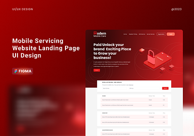 Mobile Servicing Website Landing Page UI Design branding creative digital agency figma illustration landing page logo ui