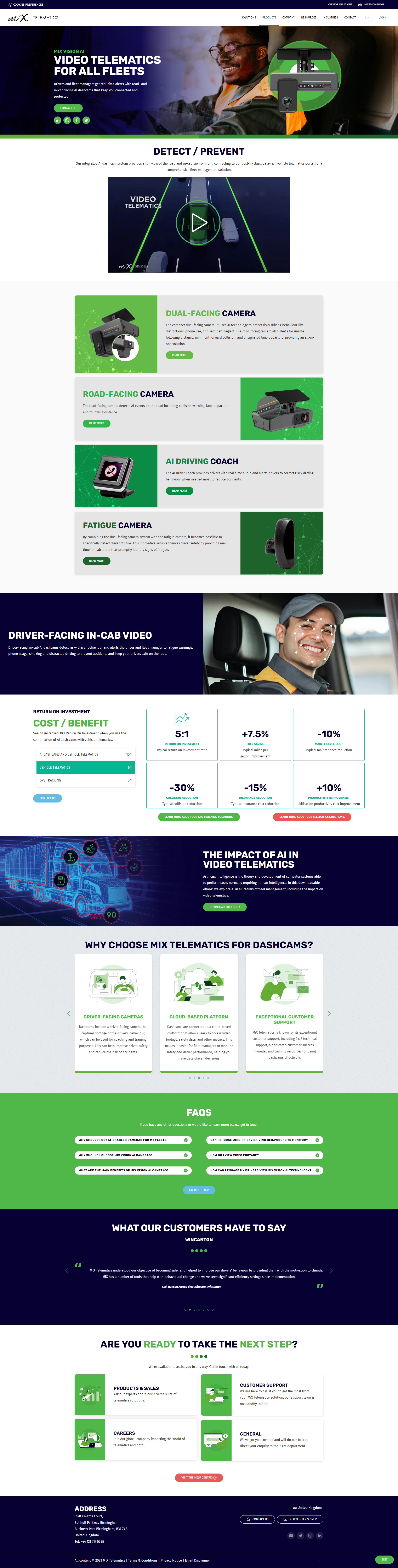 Example of MiX Telematics Dashcams Revamp