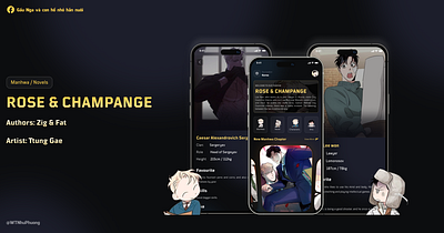 Comic App - BL Korean Rose & Champange app ui