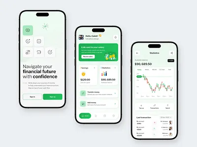 Finno mobile app android app banking case design finance flat home ios layo light mobile money product stats studio ui ux