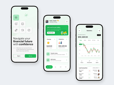 Finno mobile app android app banking case design finance flat home ios layo light mobile money product stats studio ui ux