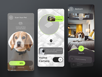 SnapHome - Smart Home Mobile App app camera clear design dark design digital fintech manage pet smart home track ui ux
