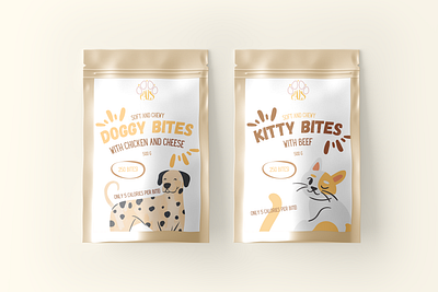 Pet snack pouches branding design graphic design