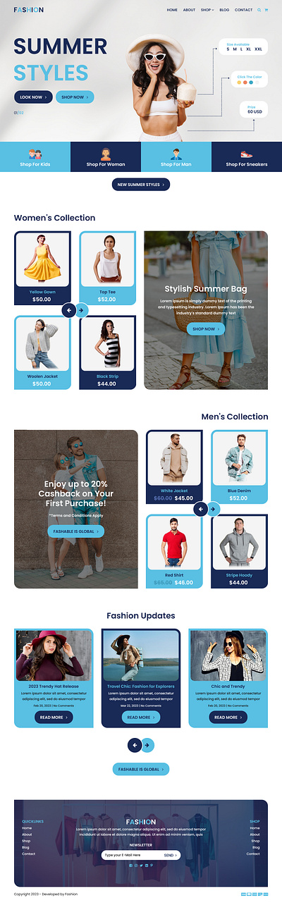 Online Fashion Store Landing Page Design design ecommerce store landing page ecommerce ui fashion store ui design online fashion store online store ui design ui ui design