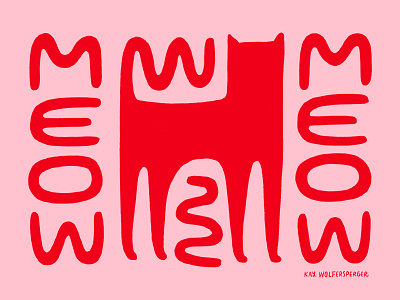 Meow Meow Squiggles cat illustration lettering