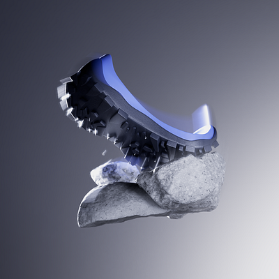 High-grip outsole 3d art artist boots cgi high grip outsole ice illustration illustrator render sole stone visualization