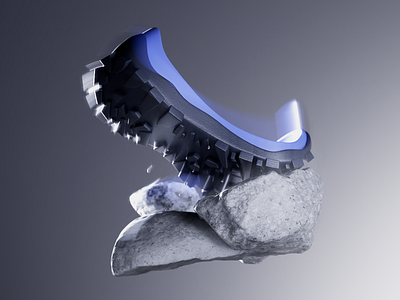 High-grip outsole 3d art artist boots cgi high grip outsole ice illustration illustrator render sole stone visualization