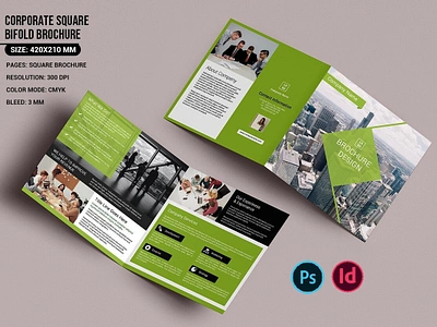 Square Bifold Business Brochure Template bifold business brochure business business bifold business brochure clean company company brochure corporate corporate brochure indesign template minimal minimalist modern modern bifold multipurpose photoshop template profile promotional square bifold brochure template creative