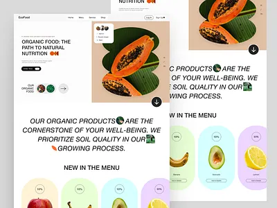 Organic food Website business design green home page minimal modern ui organic organic food packaging product design products ui uiux website