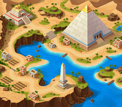 Ancient Egypt game art characterdesign digitalart egypt game art illustration isometric