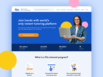 Filo channel program - Landing page design landing pae uiux design webdesign