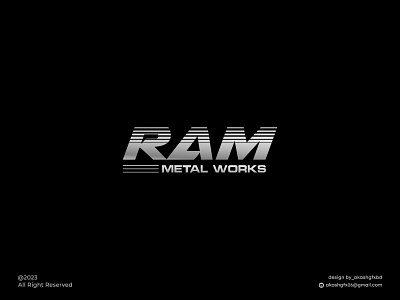 Ram Metal Works Logo Design branding business logo company logo design graphic design logo logodesigner metal metal work ram ram logo rams welding logo weldings