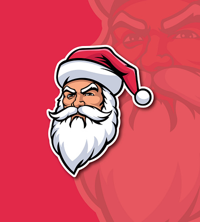 Santa Mascot Logo Design logo red santa santa cartoon santa icon santa mascot santa mascot logo santa santa santa vector