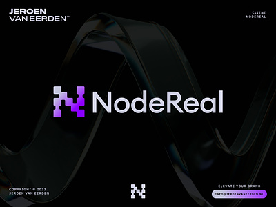 NodeReal - Logo Design branding code creative logo data gradiënt logo identity design logo logo symbol logos modern logo monogram n node nodes real startup tech visual identity design web3