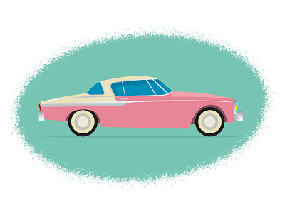Simple '55 Studebaker in pink automobile cartoon classic design design illustration pink pitchdeck retro studebacker vector vintage