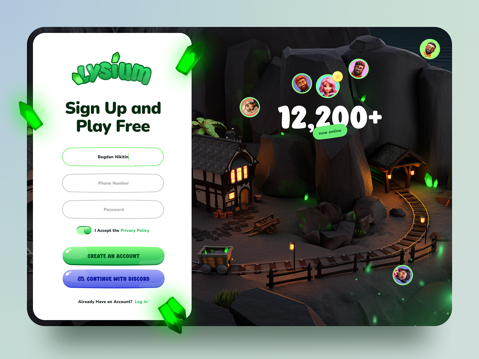 Game Register Page Design by Anatoly for Nixtio on Dribbble