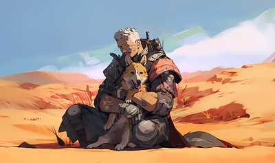 Wasteland Wanderers dog graphic design illustration product design