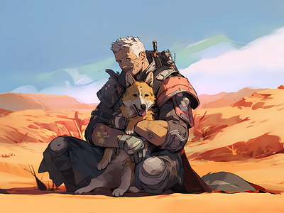 Wasteland Wanderers dog graphic design illustration product design